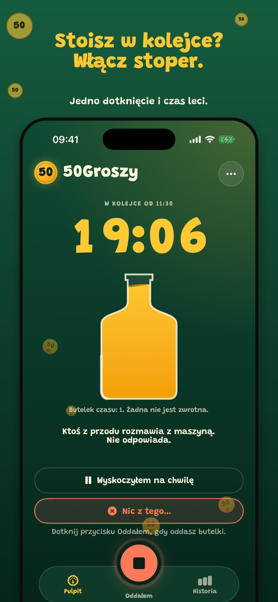 Zrzut ekranu aplikacji 50Groszy